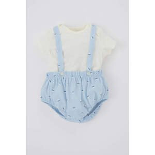 DEFACTO Baby Boy Short Sleeve T-Shirt Pique Strapless Panties 2-Pack Set