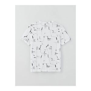 LC Waikiki Crew Neck Short Sleeved Printed Combed Combed Men's T-Shirt.