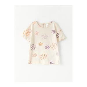 LC Waikiki Crew Neck Short Sleeve Printed Cotton Baby Girl T-Shirt