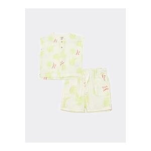 LC Waikiki Crew Neck Printed Baby Boy T-Shirt And Shorts 2-Pack