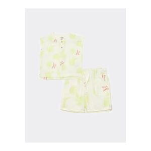 LC Waikiki Crew Neck Printed Baby Boy T-Shirt And Shorts 2-Pack