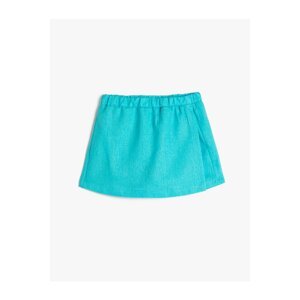 Koton Linen Shorts Skirt Elastic Waist Wrap