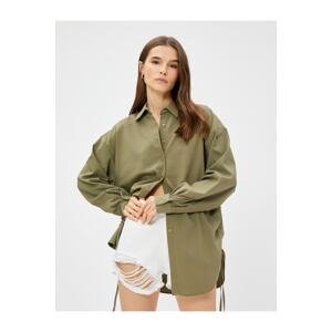 Koton Oversized Shirt with Shirring Detail on the Sides.