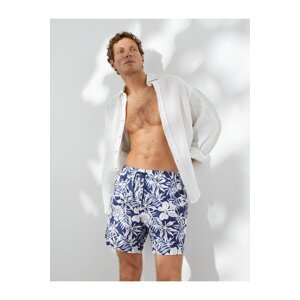 Koton Marine Shorts with a floral print, a drawstring waist with pockets.