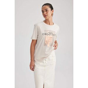 DEFACTO Regular Fit Crew Neck Printed Short Sleeve T-Shirt