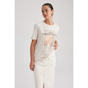 DEFACTO Regular Fit Crew Neck Printed Short Sleeve T-Shirt