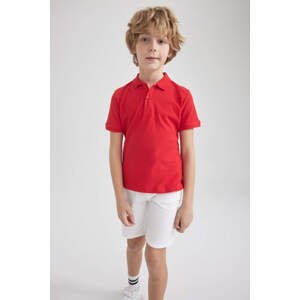 DEFACTO Boy April 23 Pique Red Short Sleeve Polo T-Shirt