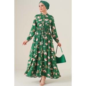 Bigdart 2144 Hidžábové šaty s golierom sudcu - C.green