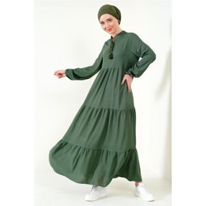 Bigdart 1627 Collar Lace Up Hijab Dress