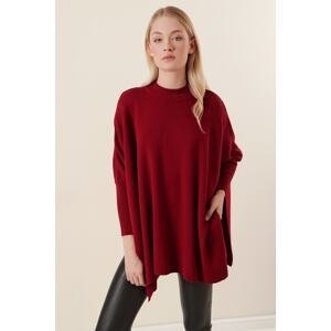 Bigdart 15783 Sweater Poncho - Claret Red
