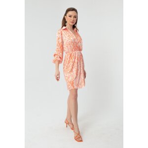 Lafaba Women's Orange Double Breasted Dress