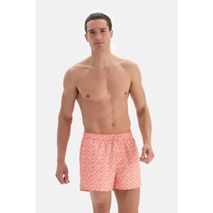 Dagi Salmon Geometric Floral Patterned Mini Swim Shorts