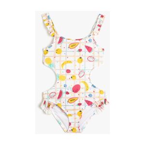 Koton Girl's Pattern Swimsuit