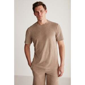 GRIMELANGE Javed Towel Regular Brown T-shirt