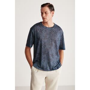 GRIMELANGE Lucas Comfort Navy Blue / Patterned T-shirt