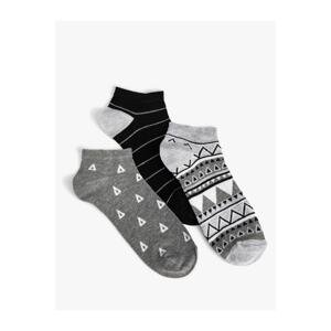 Koton Set of 3 Booties Socks Multicolored Ethnic Patterned
