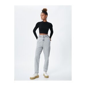 Koton džínsy s elastickým pásom vysoký pás - Baggy Jeans