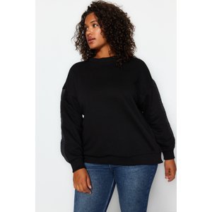 Trendyol Curve Black Thick Quilted Detailed Knitted Sweatshirt