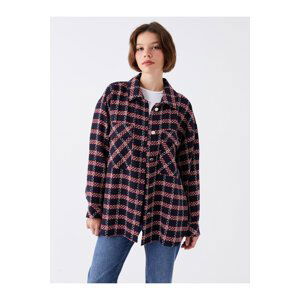 LC Waikiki Patterned Oversize Women's Lumberjack Shirt Jacket