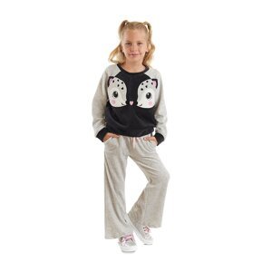 Denokids Twin Ceylan Girls Velvet Tracksuit Set