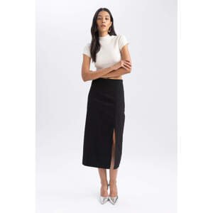 DEFACTO Striped Striped Half Lining Normal Waist Midi Skirt