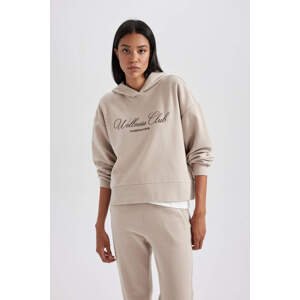 DEFACTO Regular Fit Slogan Long Sleeve Sweatshirt