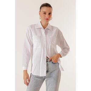 By Saygı Shirt with Scalloped Collar And Pockets