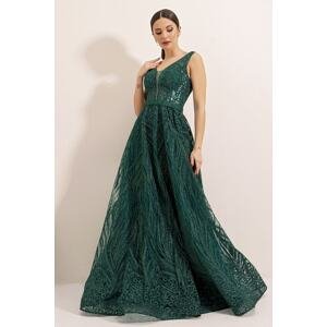 By Saygı Glitter Ghost Tulle Princess Evening Dress