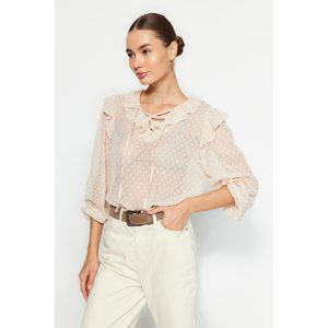 Trendyol Powder Collar Ruffle Detailed Woven Blouse