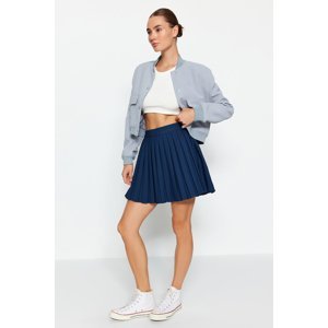 Trendyol Navy Blue Pleated Mini Woven Skirt