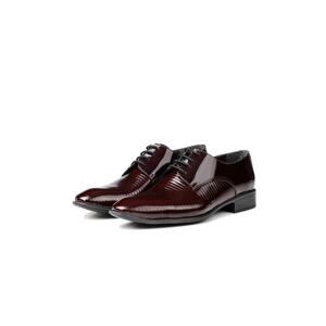 Ducavelli Shine Genuine Leather Men's Classic Shoes Claret Red