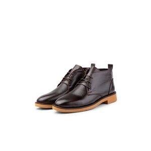 Ducavelli London Genuine Leather Non-Slip Sole Lace-up Zippered Chelsea Daily Boots Black