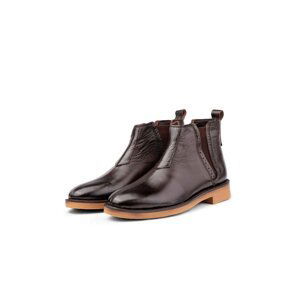 Ducavelli Leeds Genuine Leather Non-Slip Sole Chelsea Daily Boots Brown