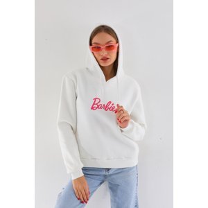 BİKELİFE Oversize Barbie Printed Hooded Thick Cotton Sweatshirt