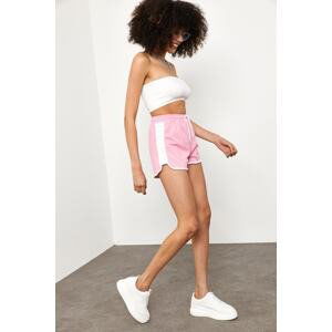 XHAN Women's Pink Side Stripe Detailed Shorts