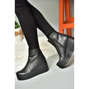 Fox Shoes R667930003 Black Genuine Leather Women's Boots