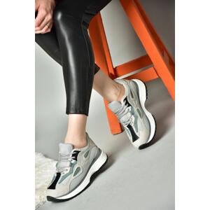 Fox Shoes R312510504 Grey/Green Fabric Women's Sneakers Sneakers