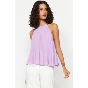 Trendyol Lilac Pleated Woven Blouse
