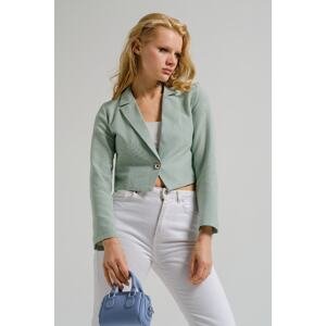 armonika Women's Mint One-Button Crop Jacket