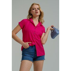 armonika Women's Fuchsia Short Sleeve Shirt