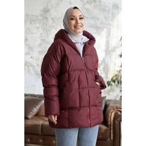 InStyle Mona Casual Puffer Coat - Claret Red