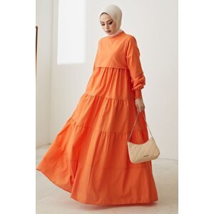 InStyle One Layer Detail Loose Hijab Dress - Orange