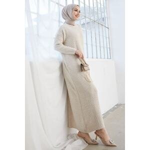 InStyle Arissa Turtleneck Long Knitwear Dress - White