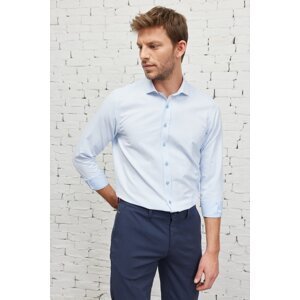 AC&Co / Altınyıldız Classics Men's Blue Slim Fit Slim Fit Italian Collar Dobby Shirt.