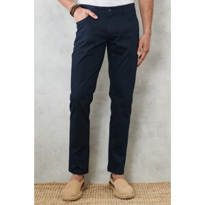 AC&Co / Altınyıldız Classics Men's Navy Blue Slim Fit Slim Fit 5 Pockets Flexible Chino Trousers.