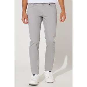 AC&Co / Altınyıldız Classics Men's Gray 360 Degree All Direction Stretch Slim Fit Slim Fit Diagonal Stretch Patterned Trousers