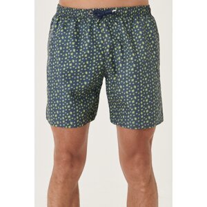 AC&Co / Altınyıldız Classics Men's Navy Blue Standard Fit Casual Patterned Swimwear Marine Shorts
