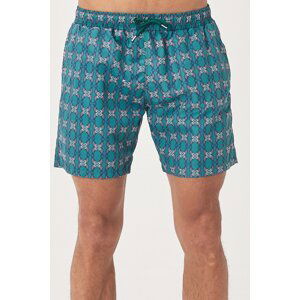 AC&Co / Altınyıldız Classics Men's Green Standard Fit Casual Patterned Swimwear Marine Shorts