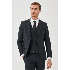 ALTINYILDIZ CLASSICS Men's Black Extra Slim Fit Slim Fit Vest Suit
