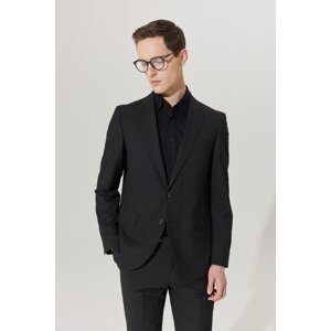 ALTINYILDIZ CLASSICS Men's Black Regular Fit Comfortable Cut Black Suit